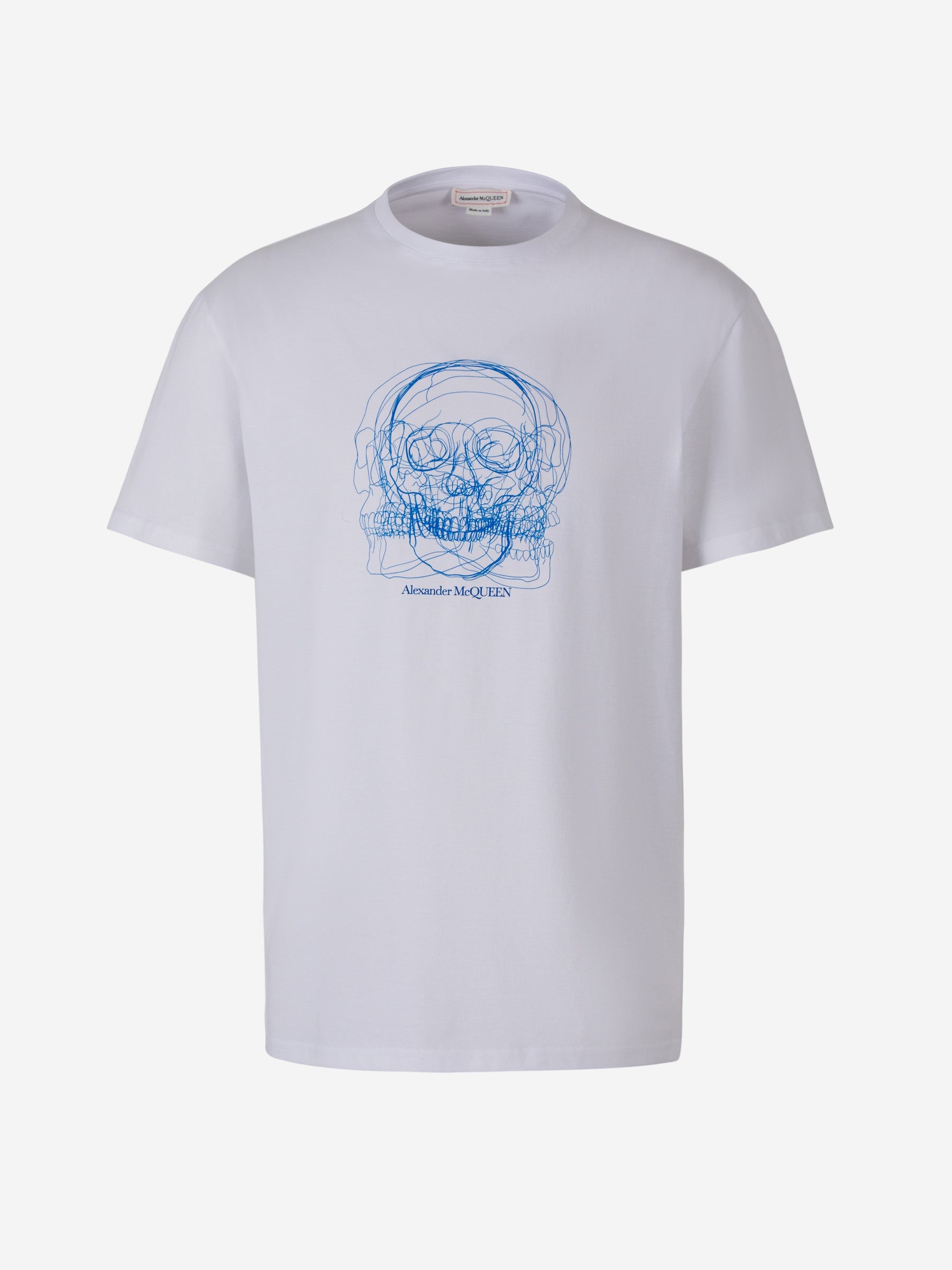 Skull Sketch T shirt Alexander McQueen Luxury Brand Outlet