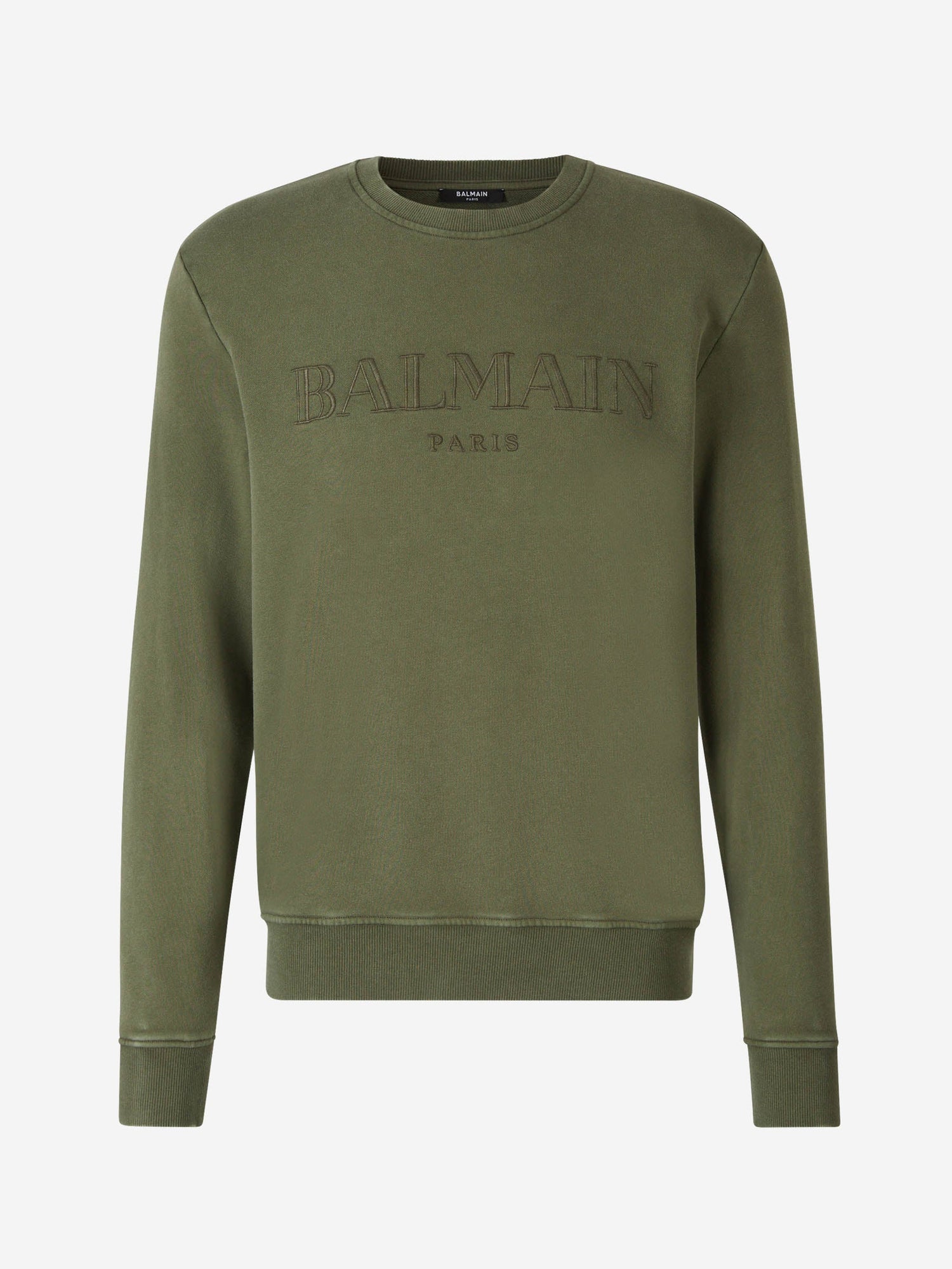 Balmain Sudadera Sin Capucha Logo Algodón color Verde Menta sku 545-001570 01 - Foto 1