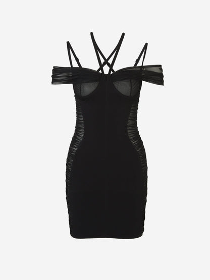 Mugler Vestido Mini Drapeados color Negro sku 731-005901 01 - Foto 1