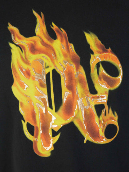 Palm Angels Camiseta Burning Monograma color Negro sku 553-003591 01 - Foto 4