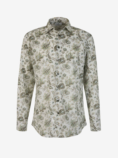 Etro Camisa Algodón Flores color Verde Menta sku 531-006207 01 - Foto 1