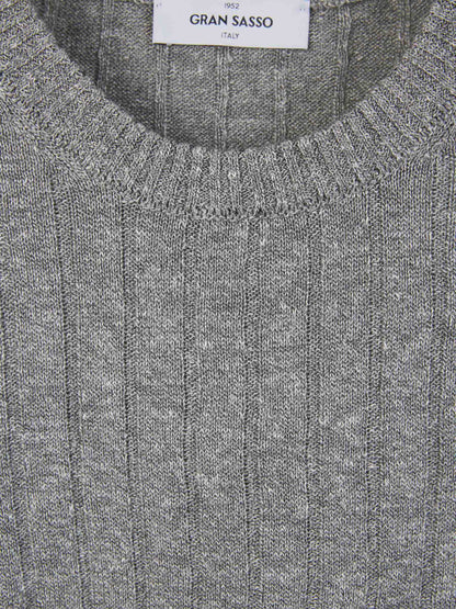 Linen Ribbed Knit T-shirt