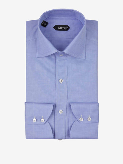 Tom Ford Camisa Lisa Algodón color Azul Cielo sku 401-003065 02 - Foto 1