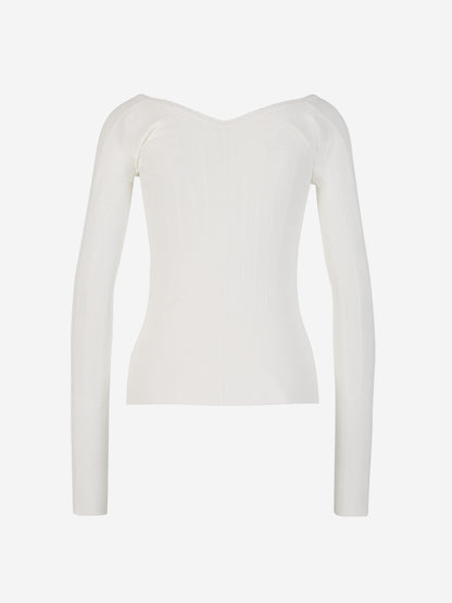 Jacquemus Top Punto Logo color Blanco sku 703-002095 02 - Foto 2