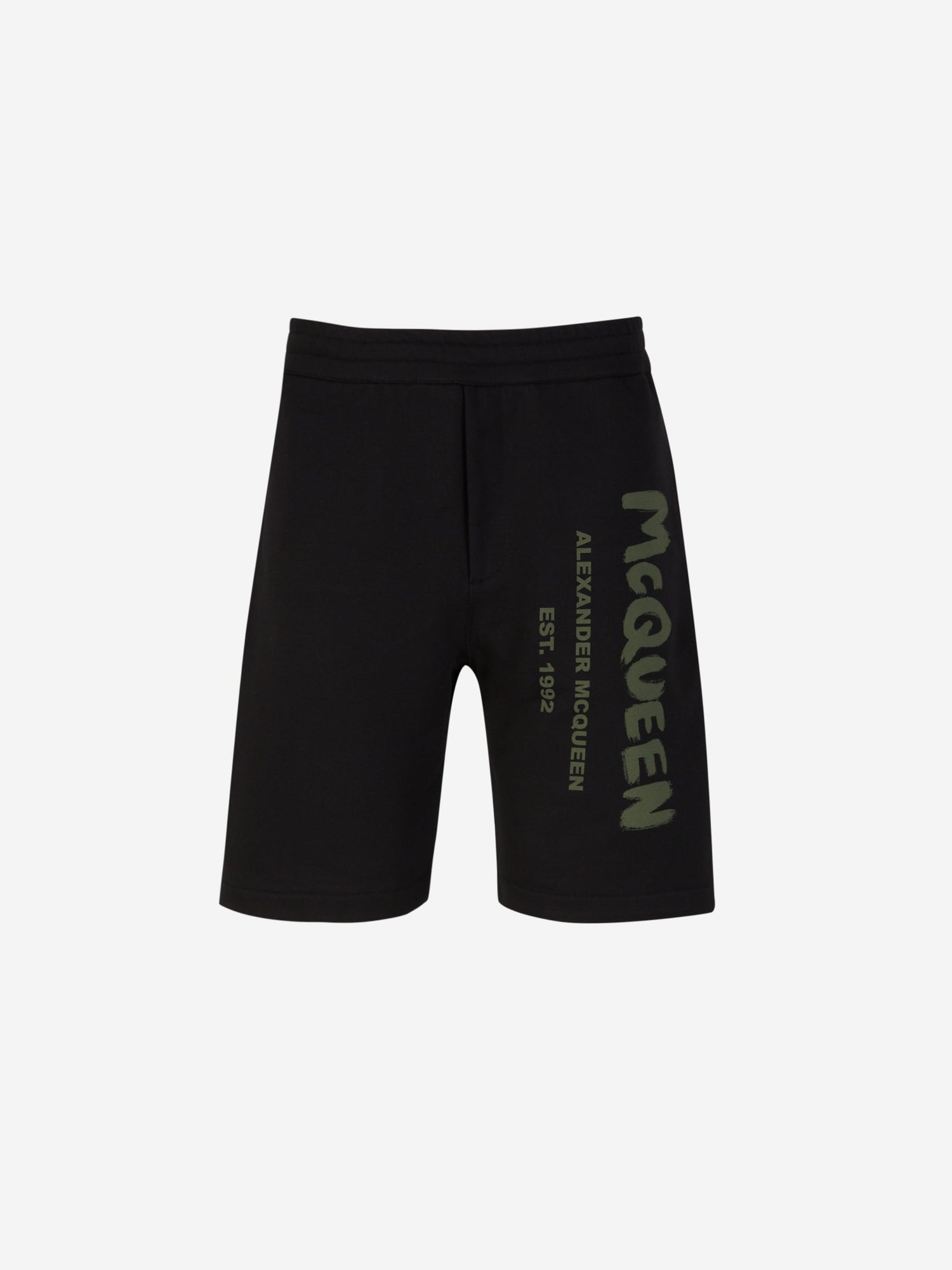 Alexander McQueen Bermudas Joggers Logo color Negro sku 523-000916 01 - Foto 1