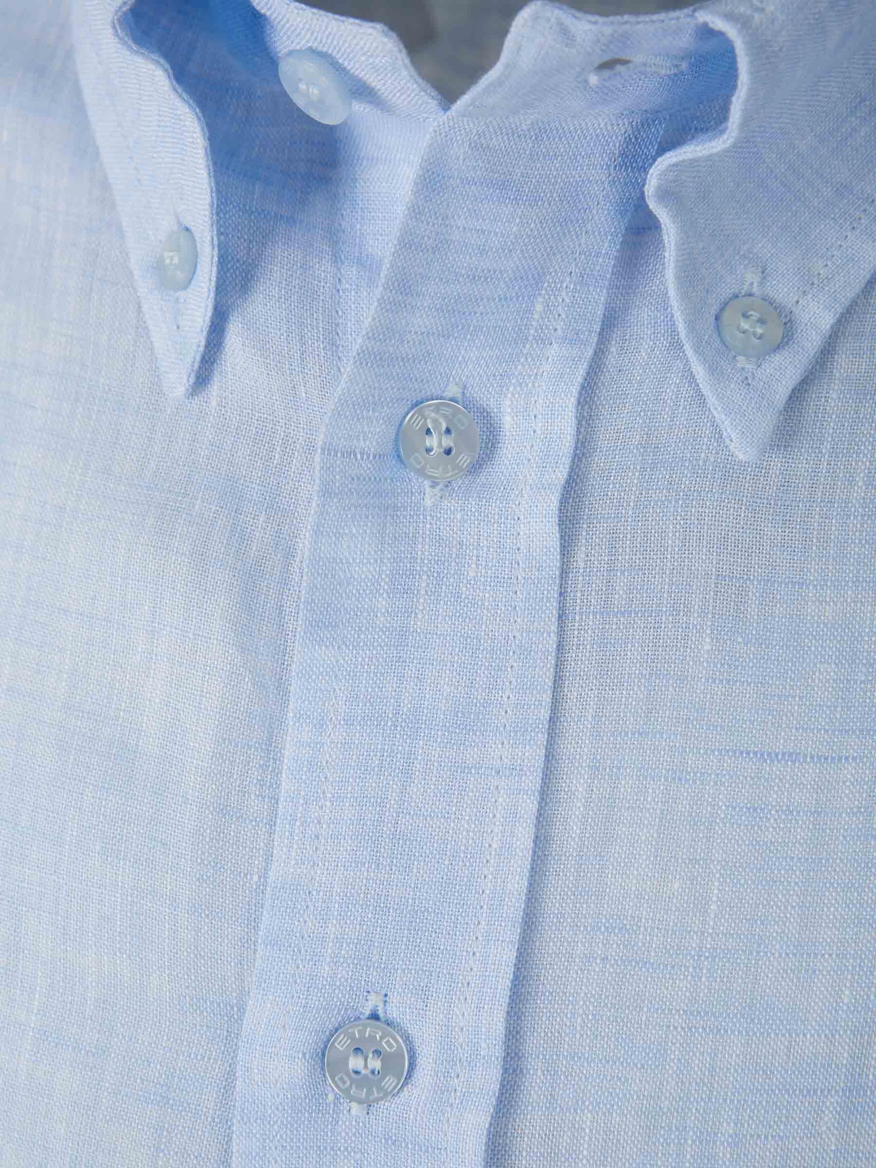 Etro Camisa Lisa Lino color Azul Cielo sku 531-005809 01 - Foto 4