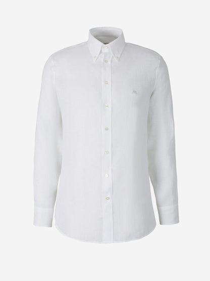 Etro Camisa Lisa Lino color Blanco sku 531-005809 02 - Foto 2