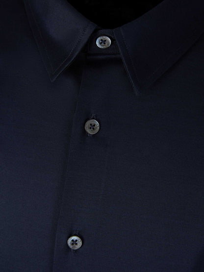 Canali Camisa Algodón Texturizado color Azul Noche sku 531-005953 02 - Foto 4