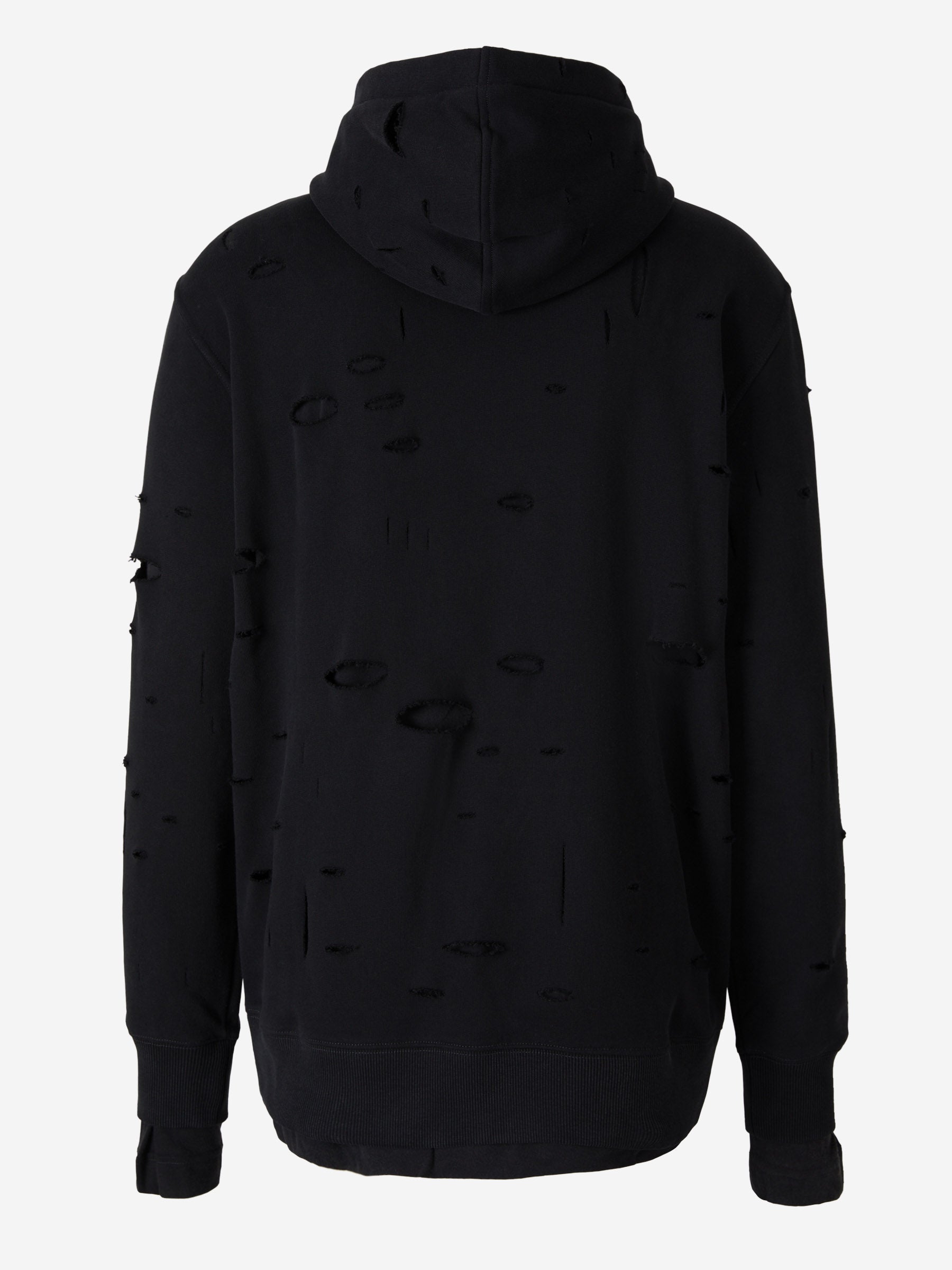 Black ripped sweatshirt sale