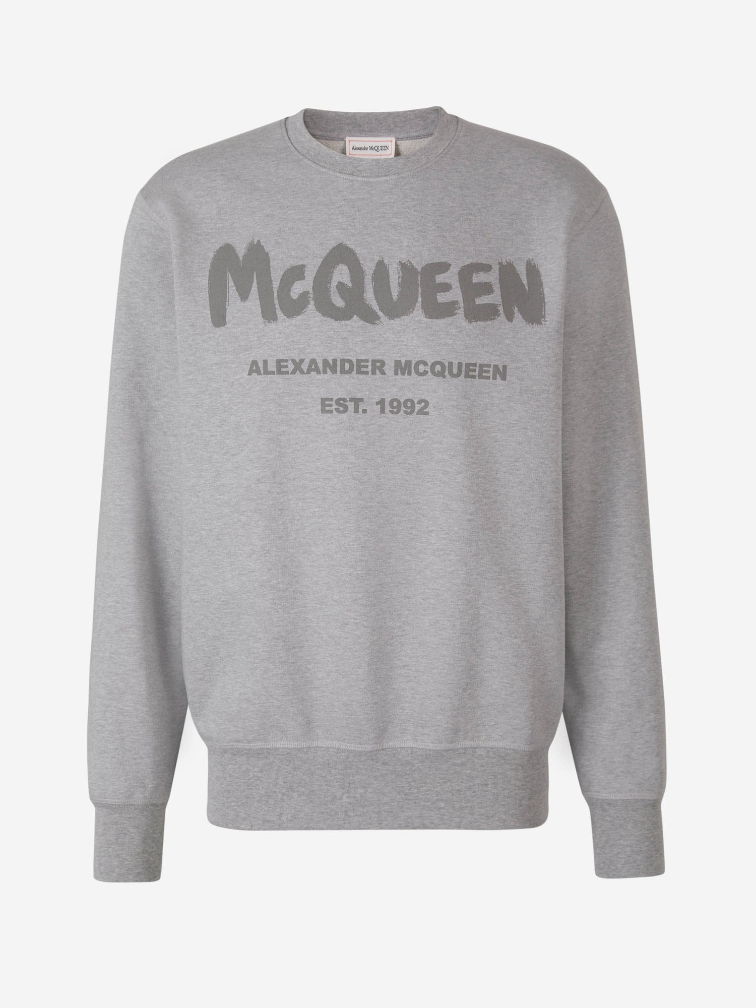 Alexander McQueen Sudadera Estampada Algodón color Gris Claro sku 545-001370 01 - Foto 2