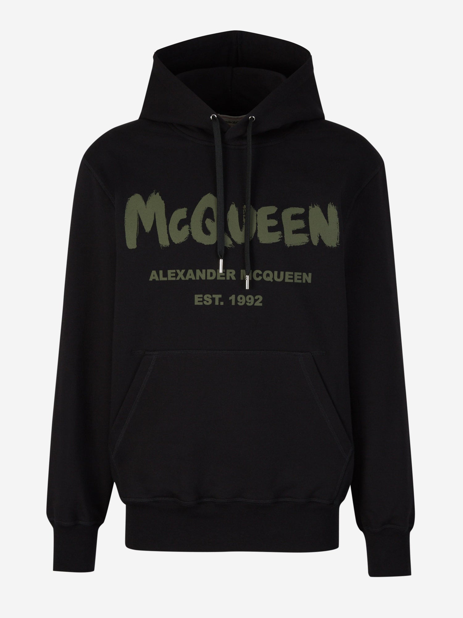 Alexander McQueen Sudadera Capucha Logo color Negro sku 545-001527 01 - Foto 1