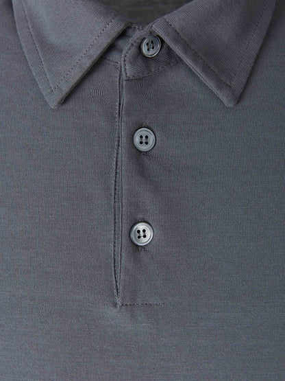 Zanone Polo Liso Algodón color Gris Antracita sku 552-001311 05 - Foto 3