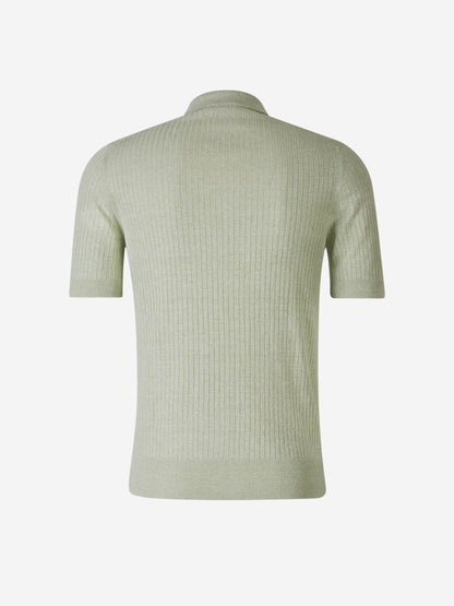 Ribbed Knit Polo