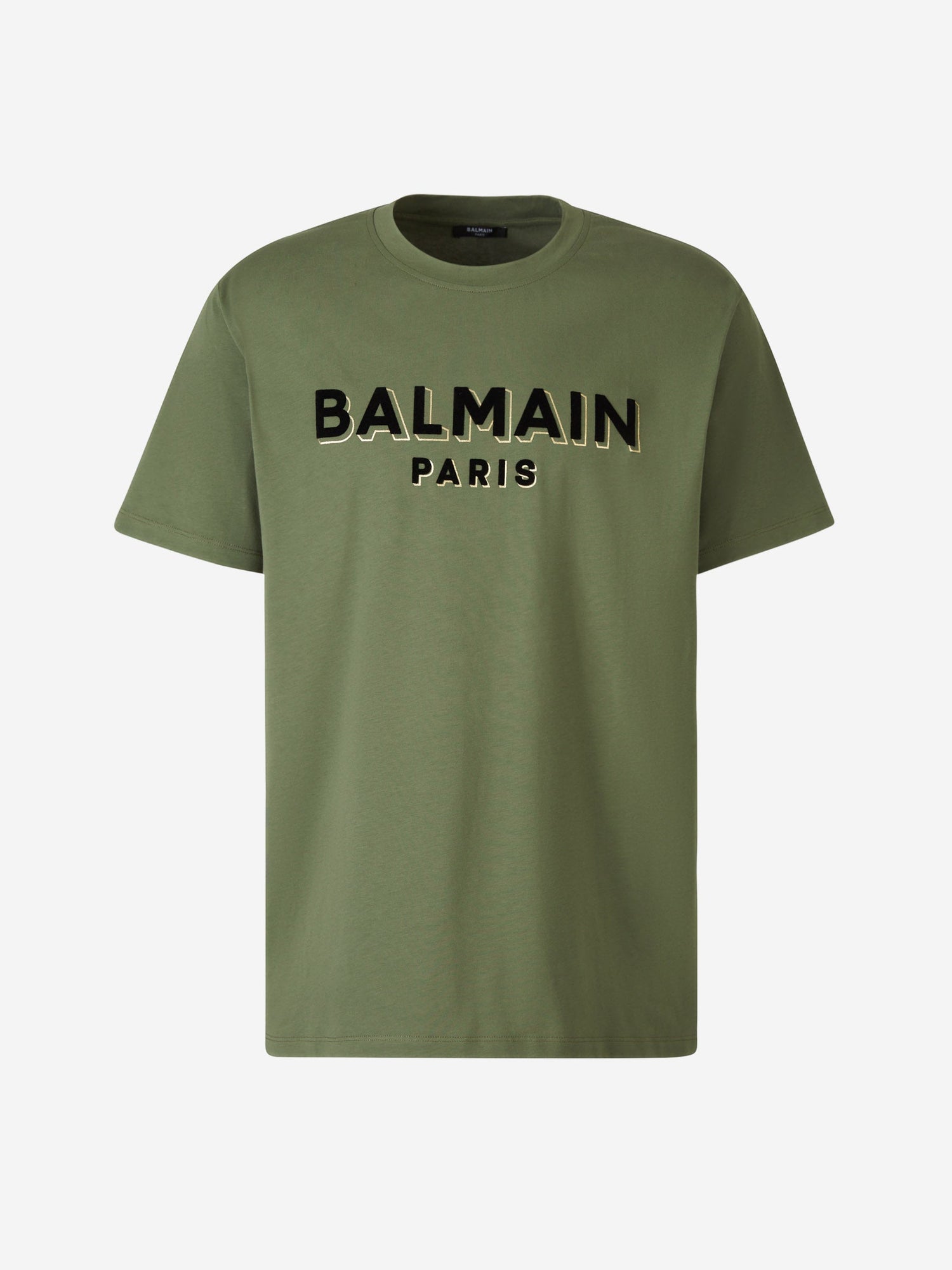 Balmain Camiseta Logo Algodón color Verde Militar sku 553-003668 00 - Foto 1