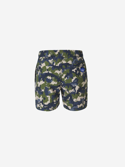 Military Motif Swim Shorts