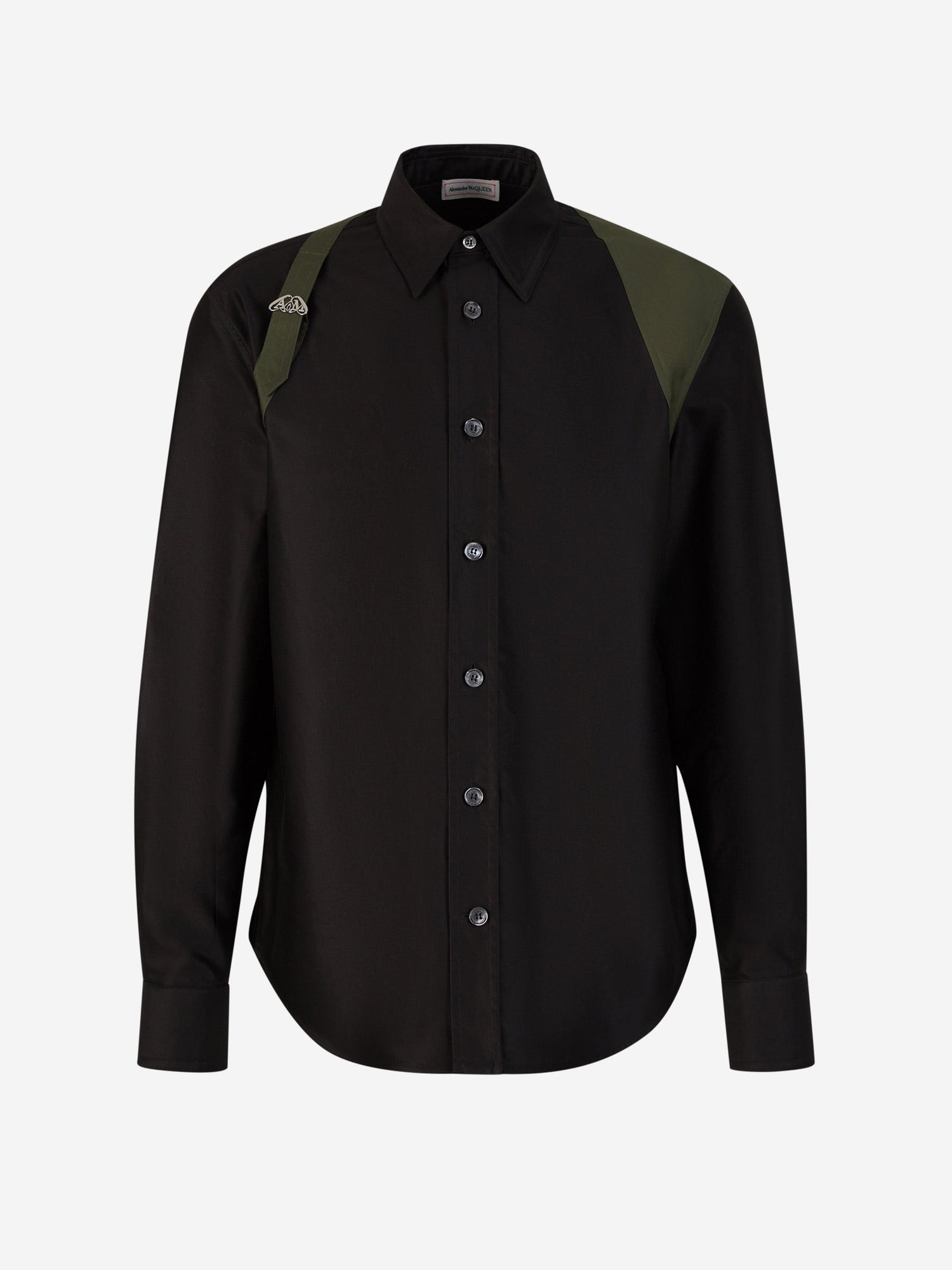 Alexander McQueen Camisa Algodón Logo color Negro sku 531-006170 01 - Foto 1