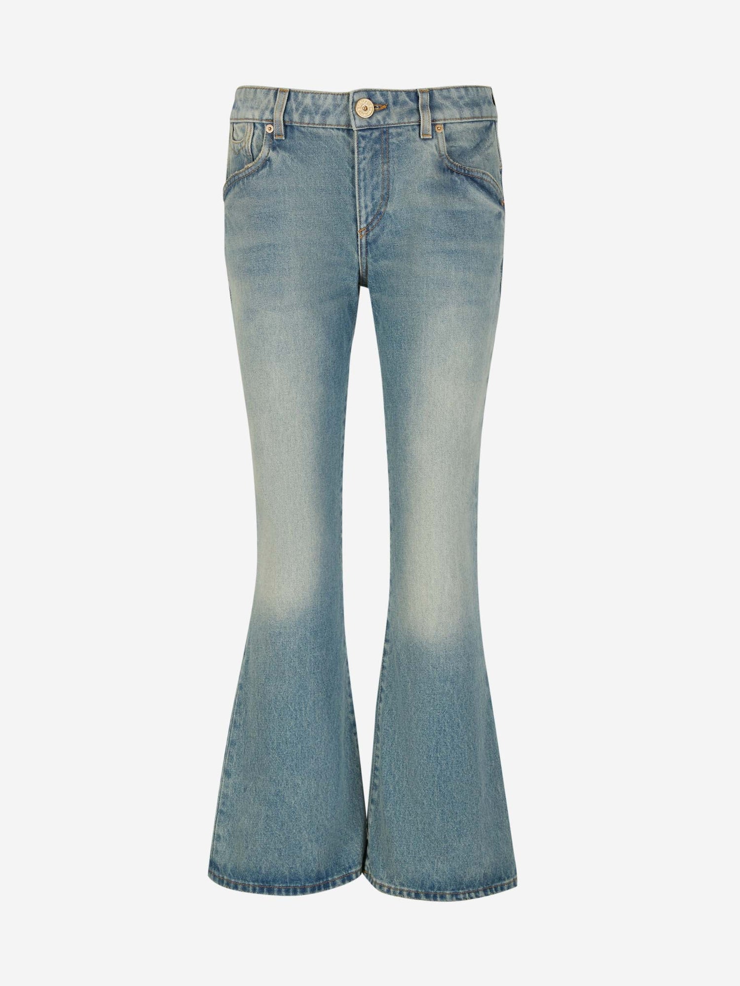 Balmain Jeans Flare Algodón color Azul Denim sku 763-001489 00 - Foto 1