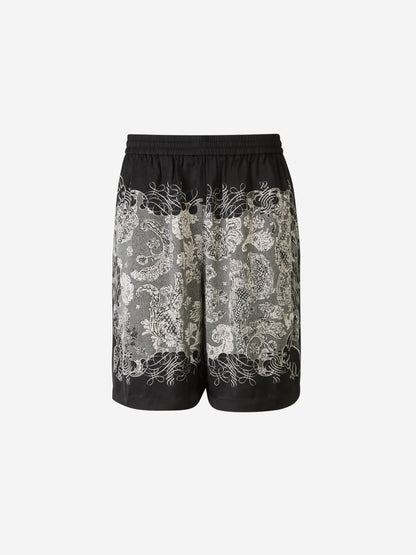 Acne Studios Bermudas Estampadas Viscosa color Negro sku 523-000914 01 - Foto 1