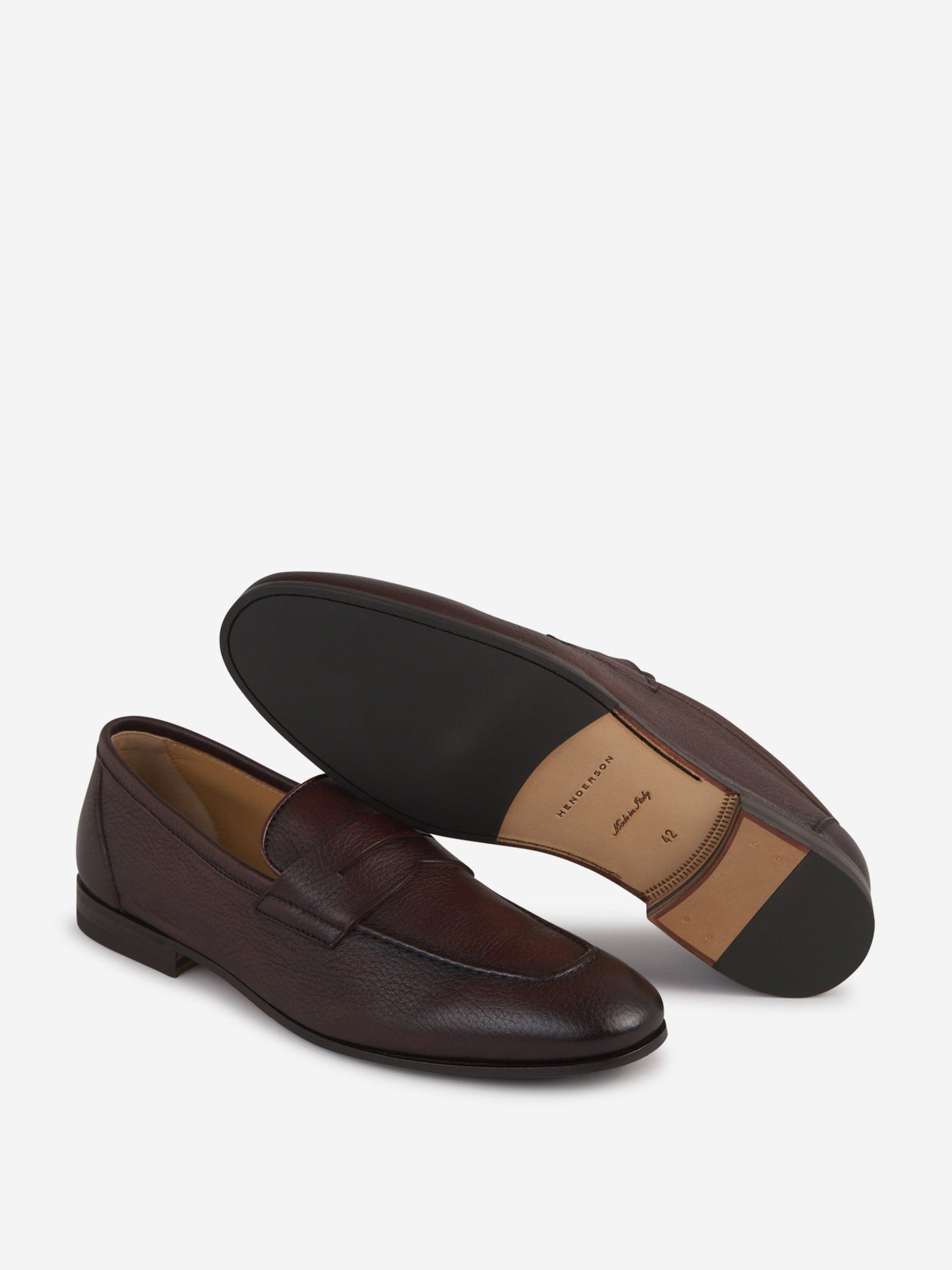 Grained Leather Moccasins