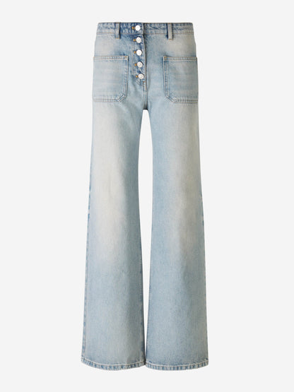 Wide Leg Cotton Jeans