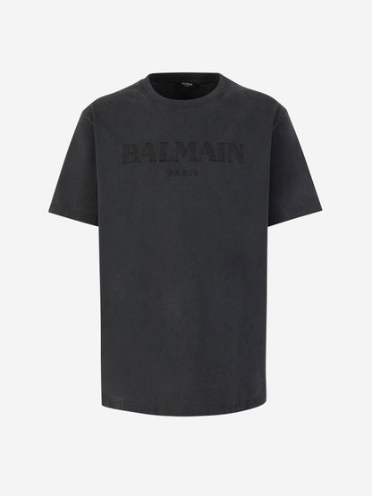 Balmain Camiseta Logo Algodón color Gris Antracita sku 553-003669 01 - Foto 1