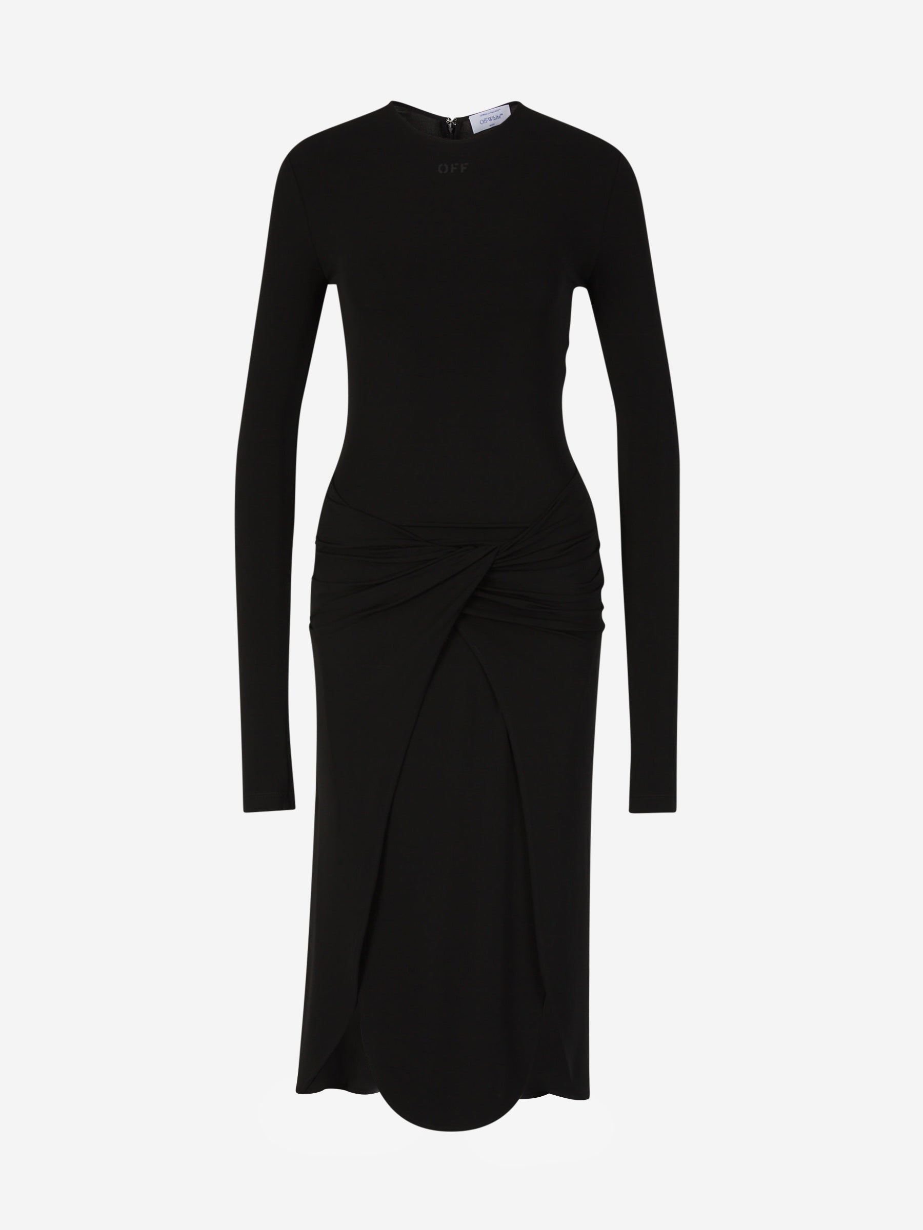 Off-White Vestido Midi Twist color Negro sku 721-000168 01 - Foto 1