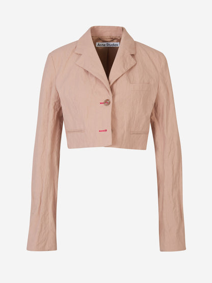 Acne Studios Blazer Cropped Algodón color Rosa Empolvado sku 741-002117 01 - Foto 1