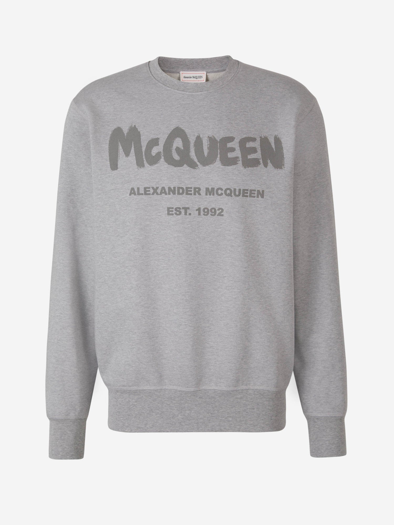 Alexander McQueen Sudadera Estampada Algodón color Gris Claro sku 545-001370 01 - Foto 1