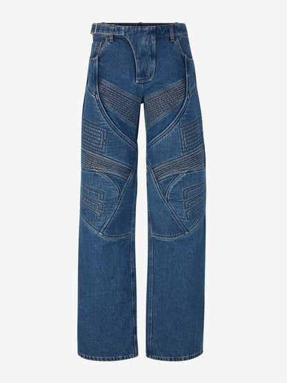 Acne Studios Jeans Wide Leg Biker color Azul Denim sku 522-002565 01 - Foto 1