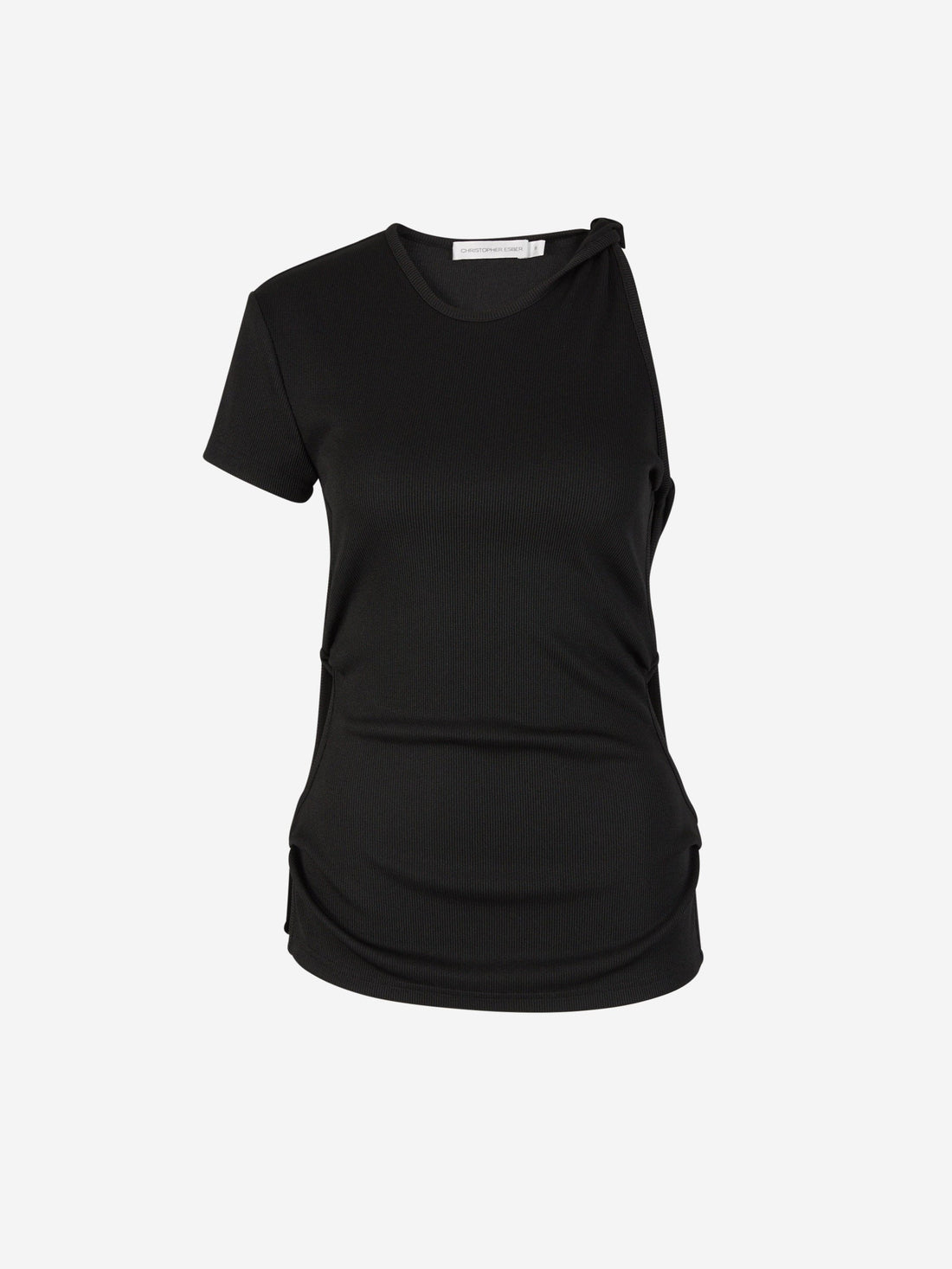 Christopher Esber Camiseta Asimétrica Canalé color Negro sku 782-001542 01 - Foto 1