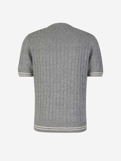 Linen Ribbed Knit T-shirt