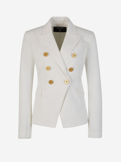 Balmain Blazer Denim Botones color Blanco sku 741-002076 01 - Foto 1