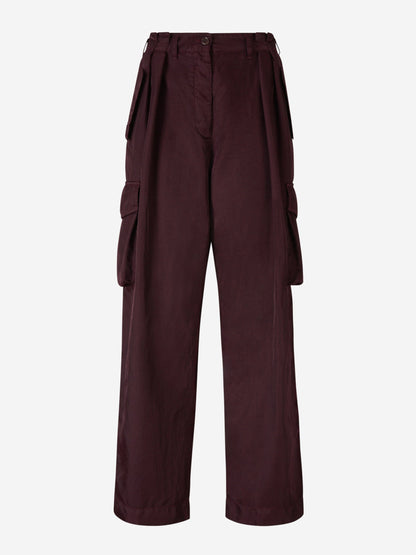 Dries Van Noten Pantalones Cargo Fluidos color Burdeos sku 761-003501 00 - Foto 1