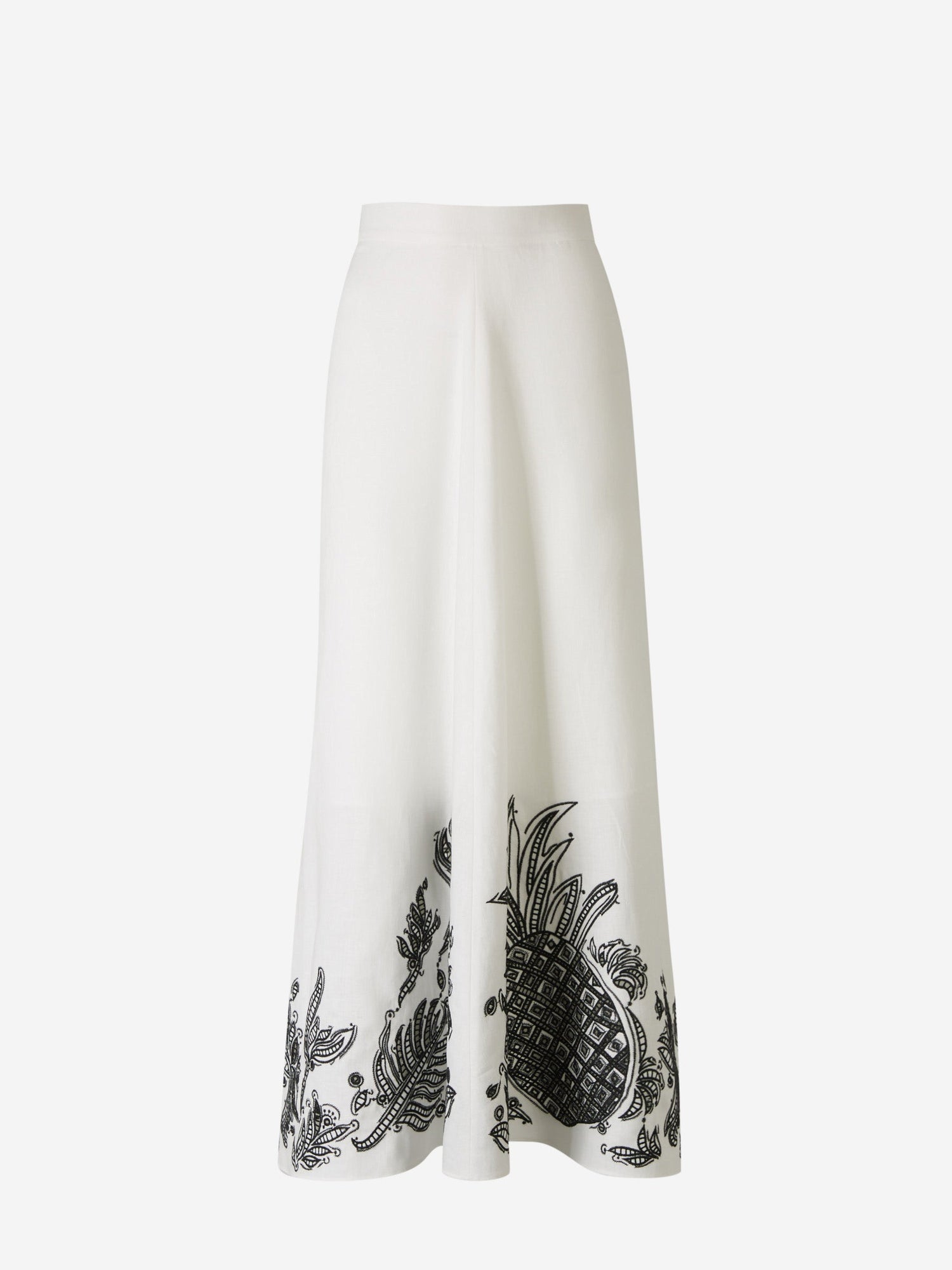 Textured Linen Midi Skirt