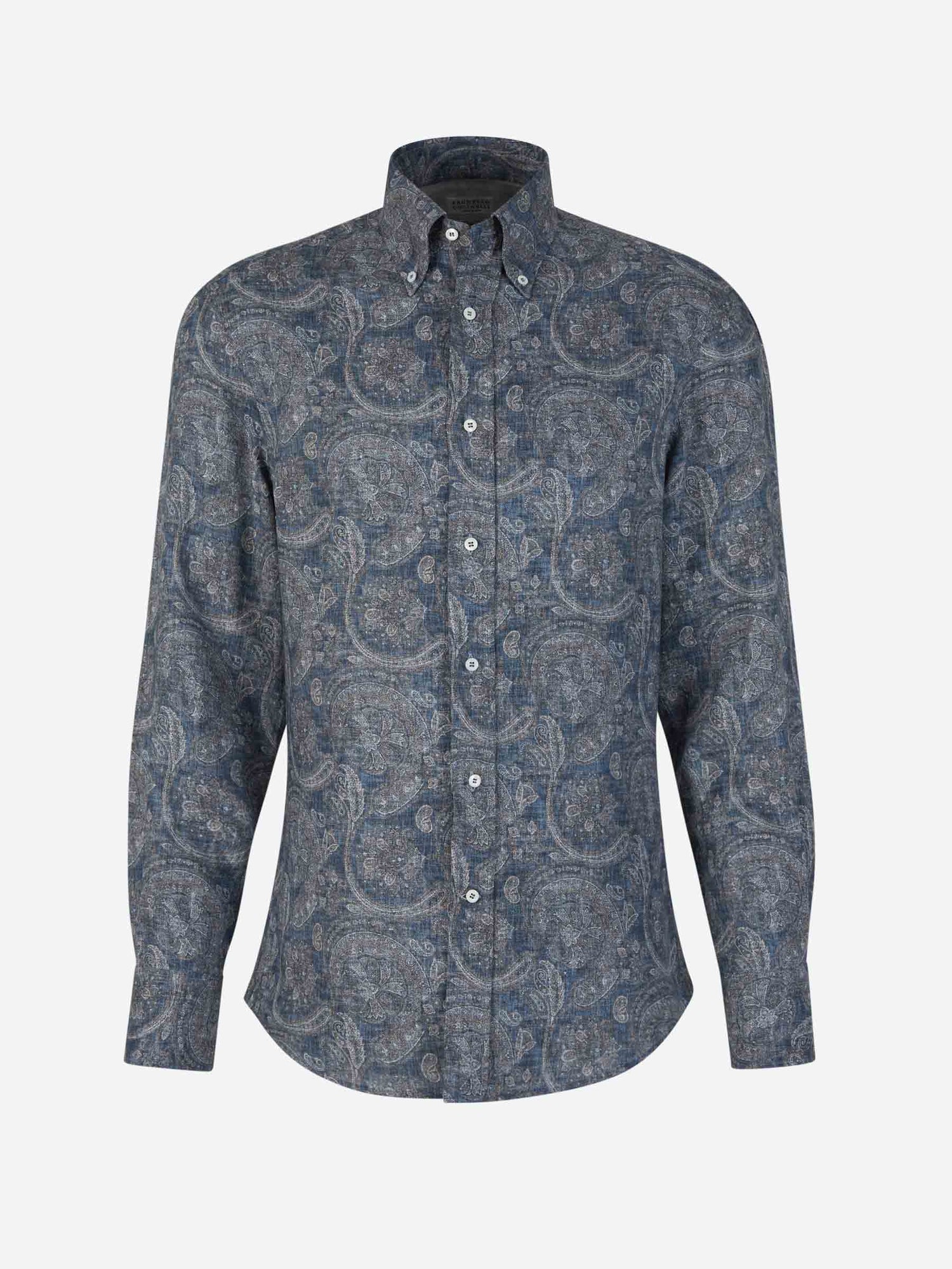 Brunello Cucinelli Camisa Motivo Paisley color Azul Marino sku 531-006180 01 - Foto 1