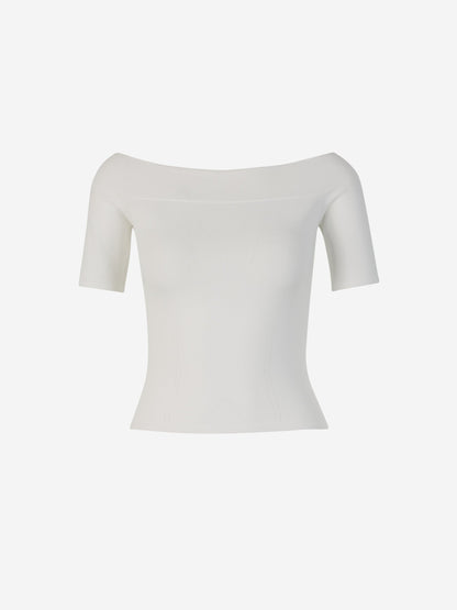 Alexander McQueen Top Punto Canalé color Blanco sku 703-002138 01 - Foto 1