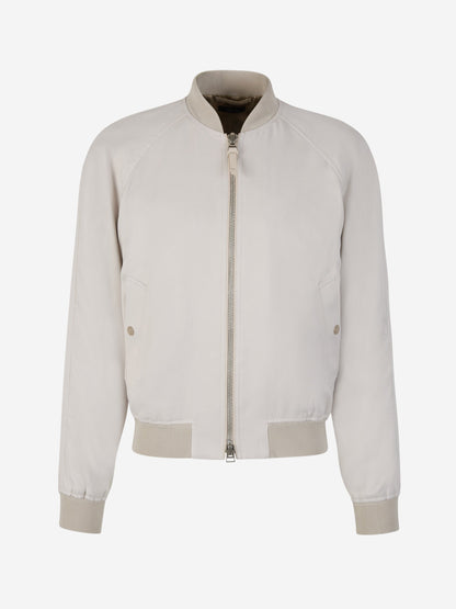 Tom Ford Chaqueta Bomber Lisa color Marfil sku 512-002185 01 - Foto 1