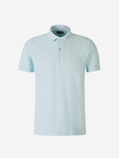 Tom Ford Polo Piqué Algodón color Azul Cielo sku 552-001445 09 - Foto 2