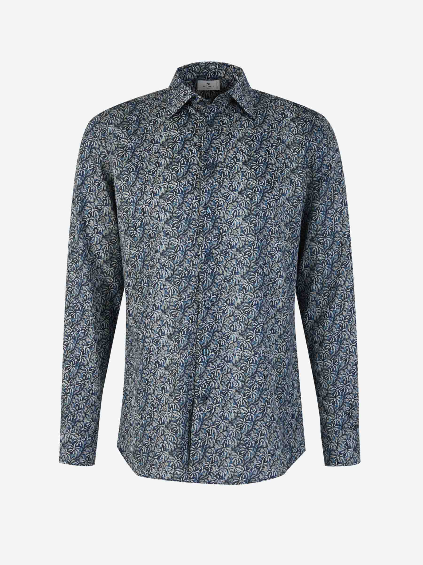 Etro Camisa Algodón Coqueros color Azul Marino sku 531-006208 01 - Foto 1