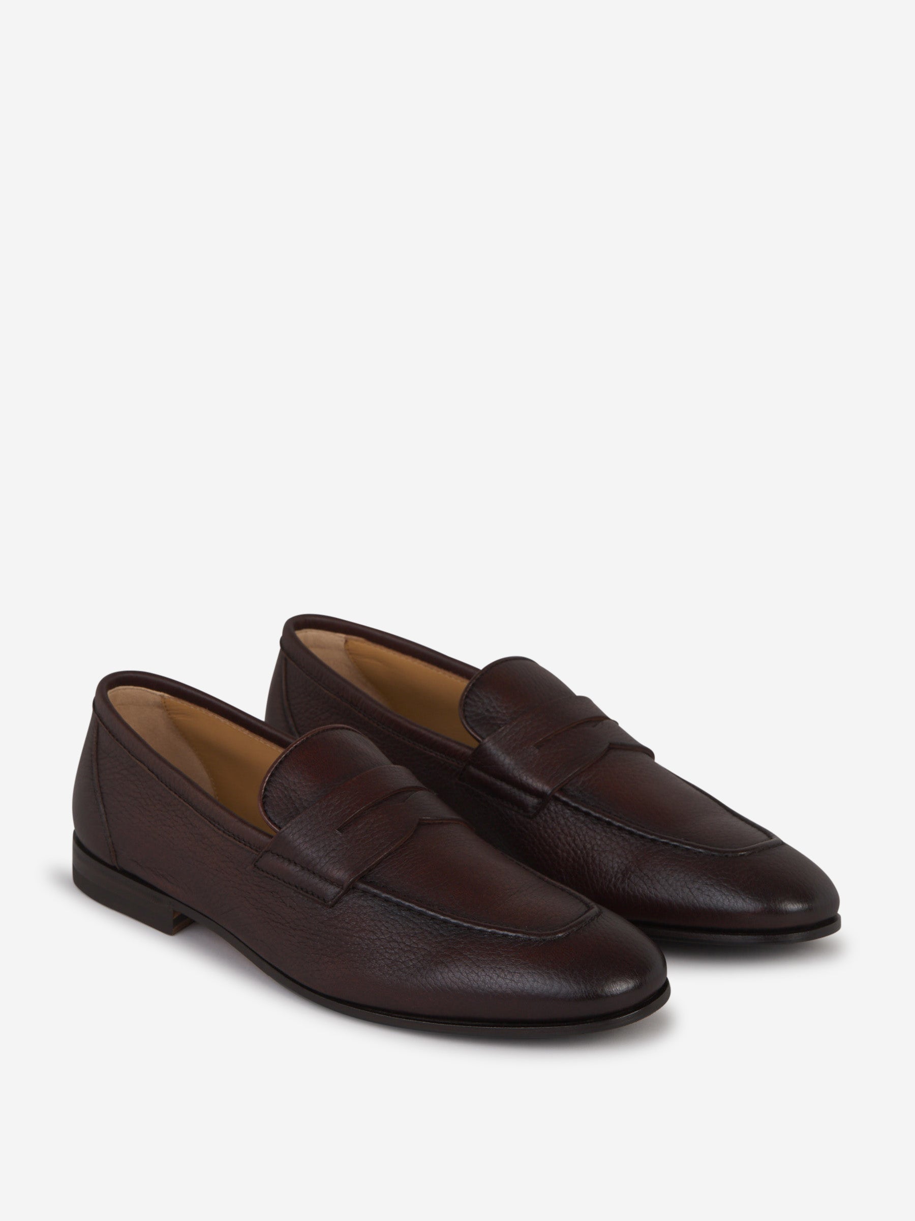 Grained Leather Moccasins