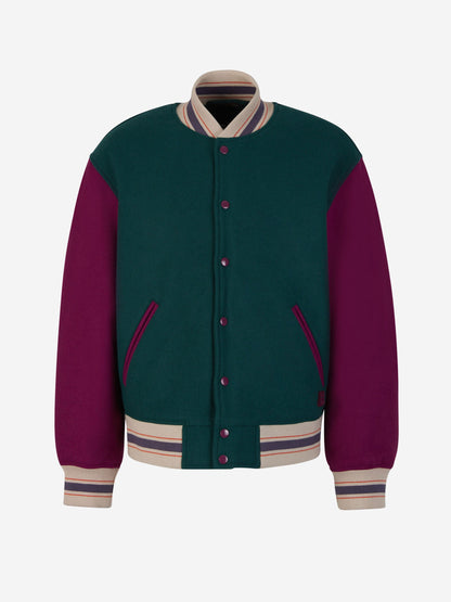 Acne Studios Face Chaqueta Bomber Lana color Verde Oscuro sku 512-002137 01 - Foto 1