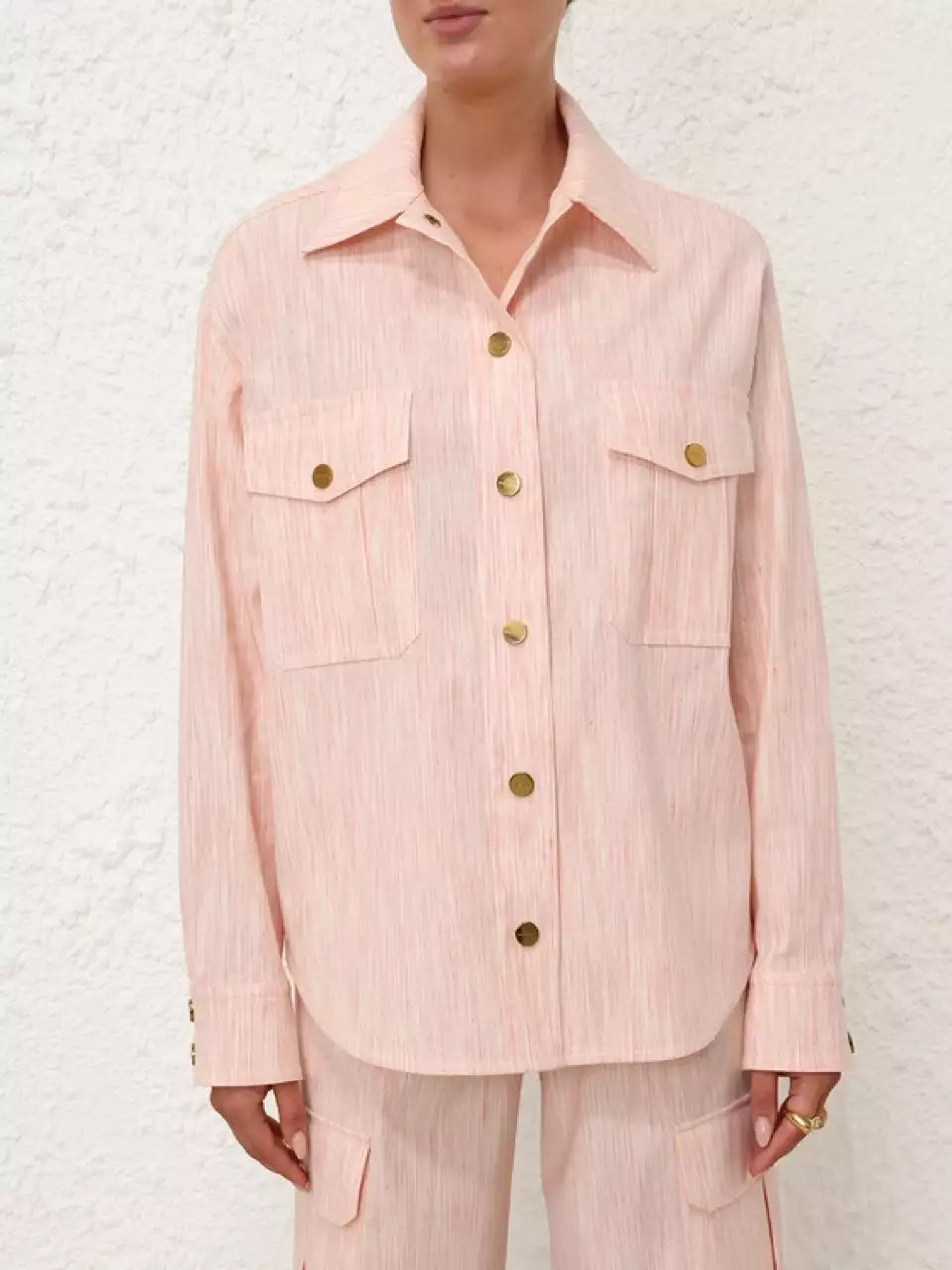 Zimmermann Camisa Tranquility Stripe color Rosa sku 701-002071 00 - Foto 1