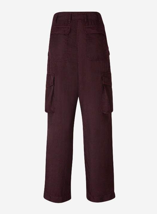 Dries Van Noten Pantalones Cargo Fluidos color Burdeos sku 761-003501 00 - Foto 2