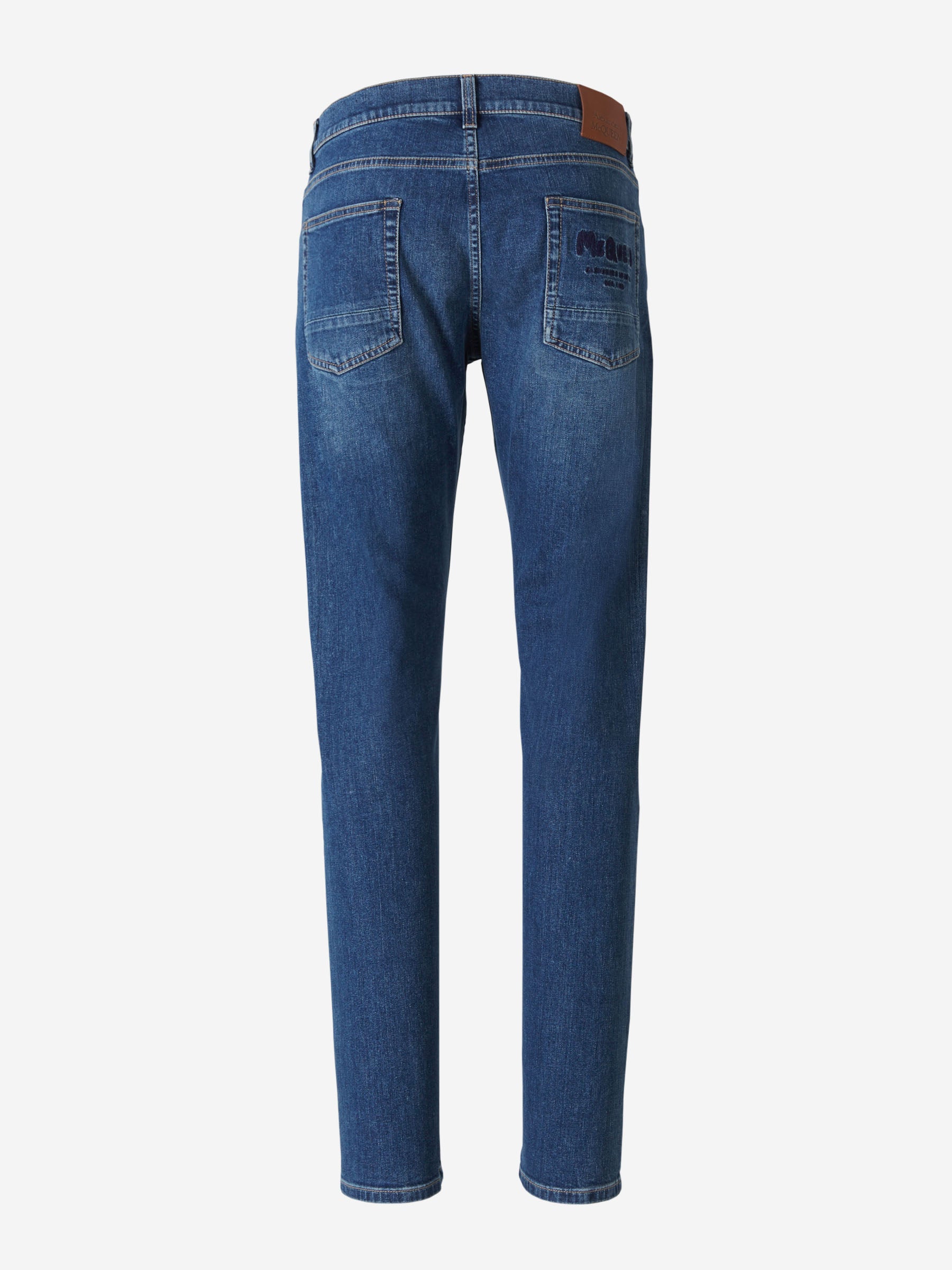 Alexander McQueen Jeans Graffiti Slim color Azul Cobalto sku 522-002223 01 - Foto 2