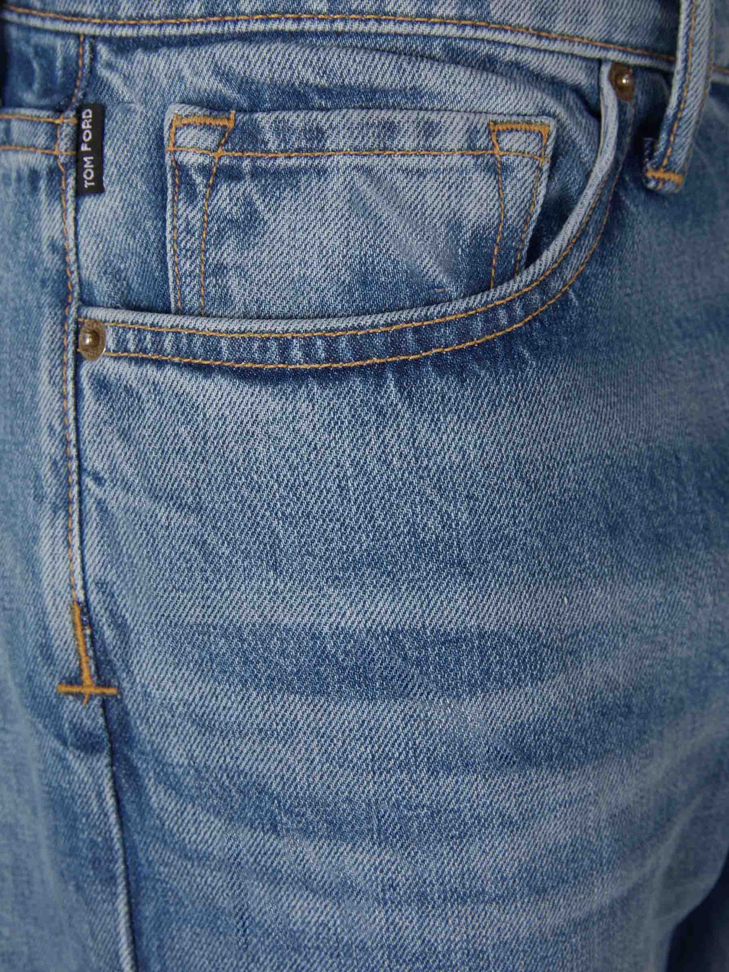 Tom Ford Jeans Logo Algodón color Azul Denim sku 522-002365 01 - Foto 3