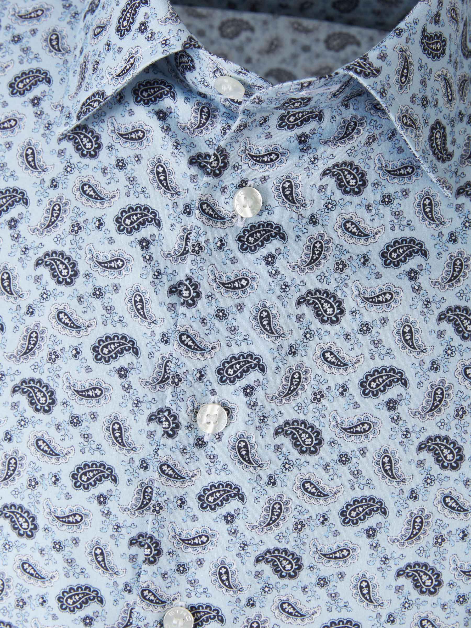 Etro Camisa Diseño Paisley color Azul Cielo sku 531-005536 01 - Foto 3