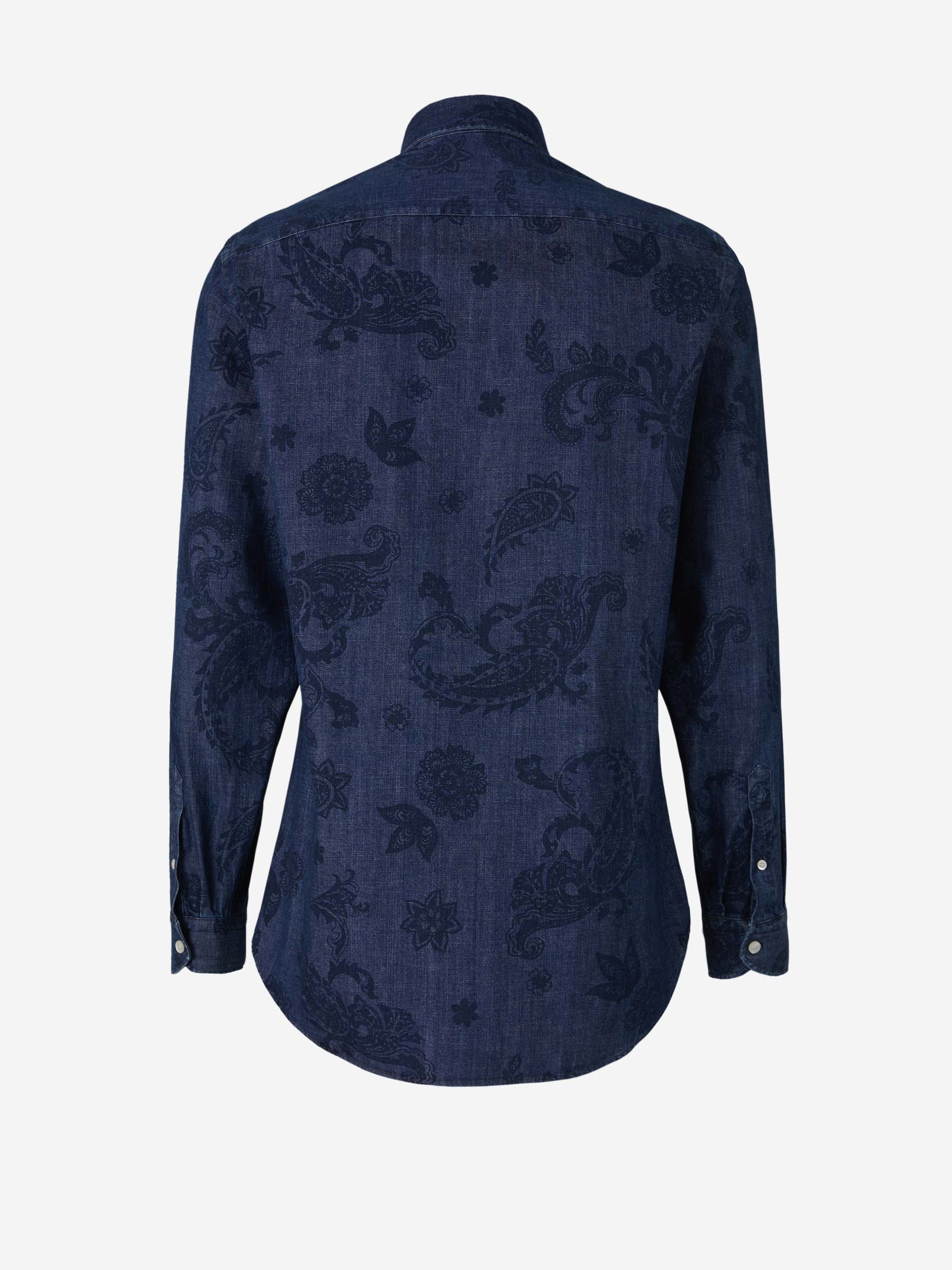 Etro Camisa Denim Paisley color Azul Noche sku 531-005686 01 - Foto 2