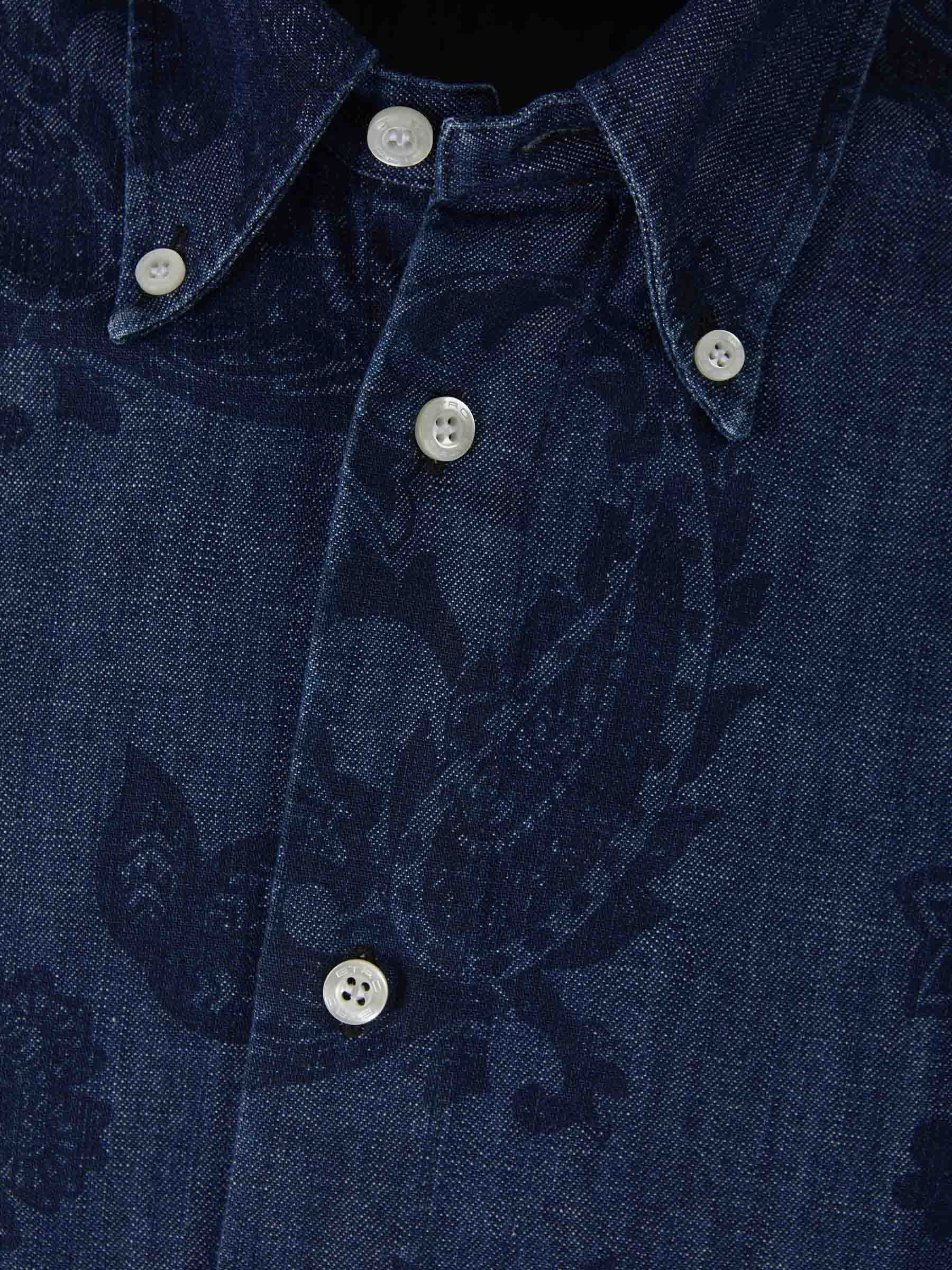 Etro Camisa Denim Paisley color Azul Noche sku 531-005686 01 - Foto 3