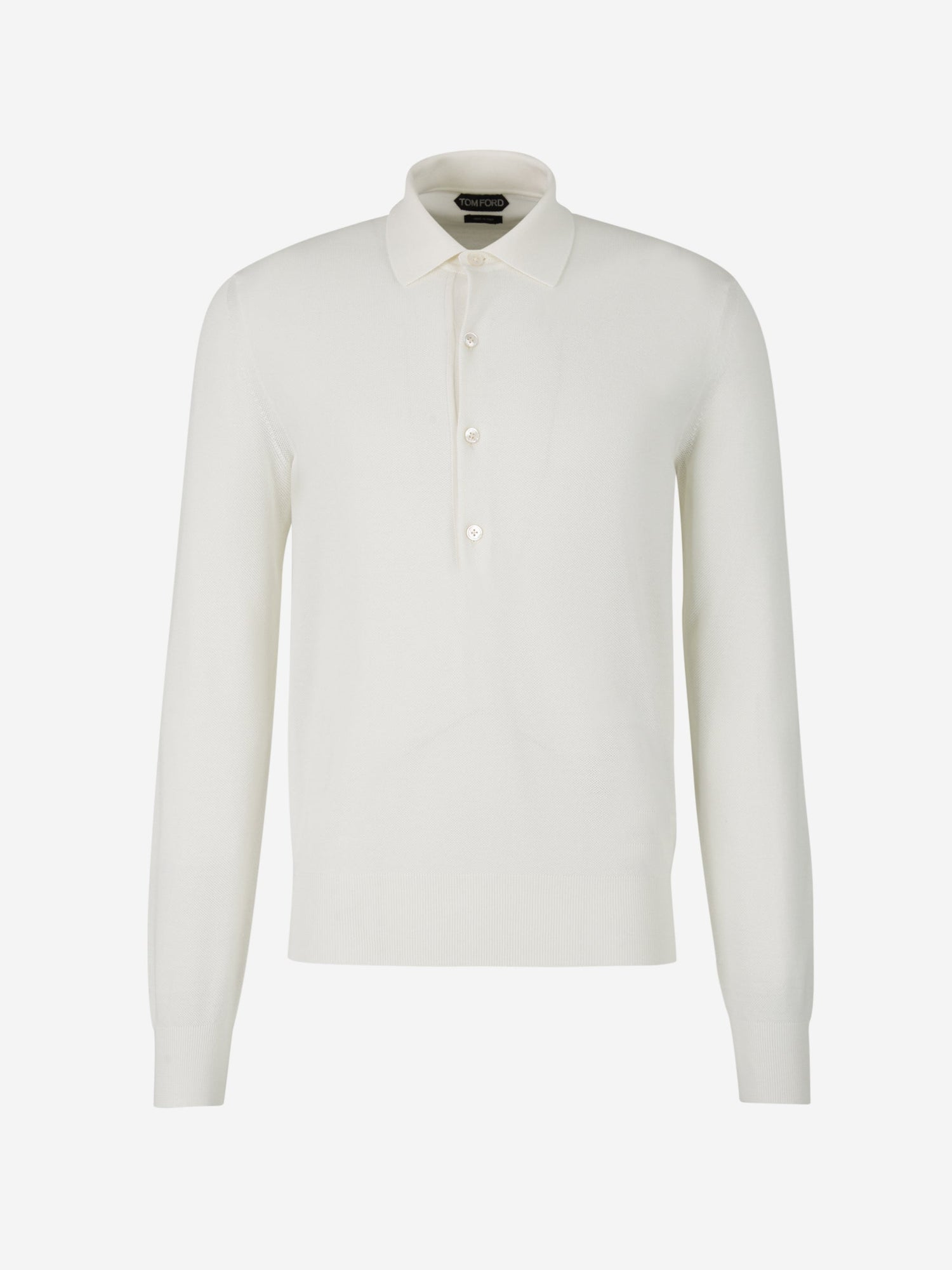 Tom Ford Polo Seda Y Algodón color Crema sku 551-000329 02 - Foto 1