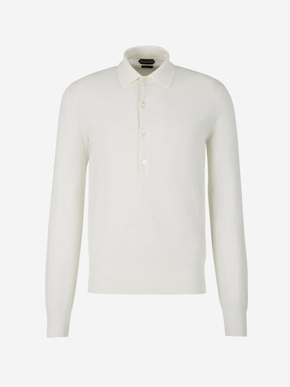 Tom Ford Polo Seda Y Algodón color Crema sku 551-000329 02 - Foto 1